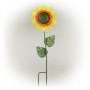64" Spring Festive Blooming Metallic Sunflower Garden Stake