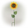 64" SPRING FESTIVE BLOOMING METALLIC SUNFLOWER GARDEN STAKE