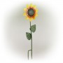 64" SPRING FESTIVE BLOOMING METALLIC SUNFLOWER GARDEN STAKE
