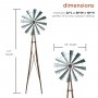 101" METALLIC KINETIC WINDMILL GARDEN STAKE WITH RUSTIC FINISH