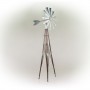 101" Metallic Kinetic Windmill Garden Stake with Rustic Finish