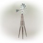 101" METALLIC KINETIC WINDMILL GARDEN STAKE WITH RUSTIC FINISH