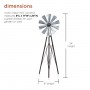 RUSTIC BRONZE AND SILVER METAL MINI WINDMILL 