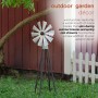 Alpine Corporation 24" Tall Outdoor Metal Windmill Spinner Garden Yard Decoration, Bronze and Silver