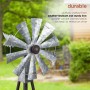 RUSTIC BRONZE AND SILVER METAL MINI WINDMILL 
