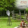 RUSTIC BRONZE AND SILVER METAL MINI WINDMILL 