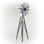 Alpine Corporation 24" Tall Outdoor Metal Windmill Spinner Garden Yard Decoration, Bronze and Silver