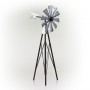 RUSTIC BRONZE AND SILVER METAL MINI WINDMILL 