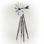 RUSTIC BRONZE AND SILVER METAL MINI WINDMILL 