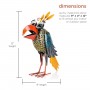 QUIRKY METAL WIDE-EYED YELLOW CHEST BIRD DÉCOR