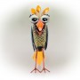 QUIRKY METAL WIDE-EYED YELLOW CHEST BIRD DÉCOR