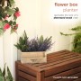 WOOD-LIKE RECTANGULAR FLOWER BOX POT PLANTER 