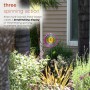 Alpine Corporation 47" Tall Outdoor Metal Windmill Triple Spinner Garden Stake Yard Decoration, Daisy