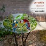 18" Glass Birdbath with Colorful Parrot Paint Finish