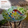 18" Glass Birdbath with Colorful Parrot Paint Finish