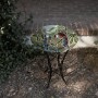 18" Glass Birdbath with Colorful Parrot Paint Finish