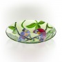 18" Glass Birdbath with Colorful Parrot Paint Finish