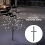 58" Frosty Christmas Snowflake Tree with Cool White LED Lights