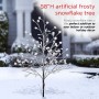 58" Frosty Christmas Snowflake Tree with Cool White LED Lights