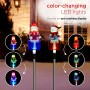 Alpine Corporation Holiday Décor Acrylic Snowman Stakes with Solar Color Changing LED Lights, 2-Pack