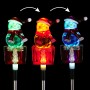 Alpine Corporation Holiday Décor Acrylic Snowman Stakes with Solar Color Changing LED Lights, 2-Pack