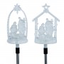 Alpine Corporation Holiday Décor Acrylic Snowman Stakes with Solar Color Changing LED Lights, 2-Pack