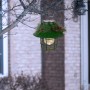 Solar Green Metal Lantern with 9 Warm White LEDs and Hook