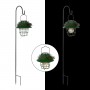 Solar Green Metal Lantern with 9 Warm White LEDs and Hook