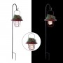 Alpine Corporation Metal Lantern with Shepherd's Hook and Solar Warm White LED Lights, Red2
