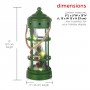 	Alpine Corporation Metal and Glass Lantern with Warm White LED Lights, Green