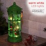 	Alpine Corporation Metal and Glass Lantern with Warm White LED Lights, Green