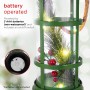 	Alpine Corporation Metal and Glass Lantern with Warm White LED Lights, Green