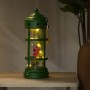 	Alpine Corporation Metal and Glass Lantern with Warm White LED Lights, Green