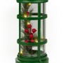 	Alpine Corporation Metal and Glass Lantern with Warm White LED Lights, Green