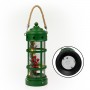 	Alpine Corporation Metal and Glass Lantern with Warm White LED Lights, Green