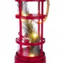 Alpine Corporation Metal and Glass Lantern with Warm White LED Lights, Red