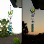 SOLAR BLUE BUTTERFLY WIND CHIME WITH LED LIGHTS 
