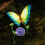 SOLAR BLUE BUTTERFLY WIND CHIME WITH LED LIGHTS 