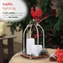 Alpine Corporation Rustic Metal Candle Décor with Rooster and Warm White LED Lights