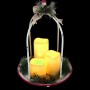 Alpine Corporation Rustic Metal Candle Décor with Rooster and Warm White LED Lights