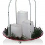Alpine Corporation Rustic Metal Candle Décor with Rooster and Warm White LED Lights