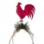 Alpine Corporation Rustic Metal Candle Décor with Rooster and Warm White LED Lights