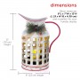 Alpine Corporation Rustic Metal Pitcher Candle Décor with Warm White LED Lights