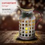 Alpine Corporation Rustic Metal Pitcher Candle Décor with Warm White LED Lights