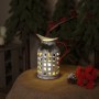 Alpine Corporation Rustic Metal Pitcher Candle Décor with Warm White LED Lights