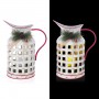 Alpine Corporation Rustic Metal Pitcher Candle Décor with Warm White LED Lights