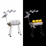 Alpine Corporation Rustic Metal Deer Candle Décor with Warm White LED Lights