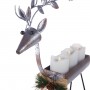 Alpine Corporation Rustic Metal Deer Candle Décor with Warm White LED Lights