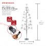 Alpine Corporation Foil Holiday Tree with White and Multicolor LED Lights and Included Bluetooth Speaker