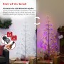 Alpine Corporation Foil Holiday Tree with White and Multicolor LED Lights and Included Bluetooth Speaker